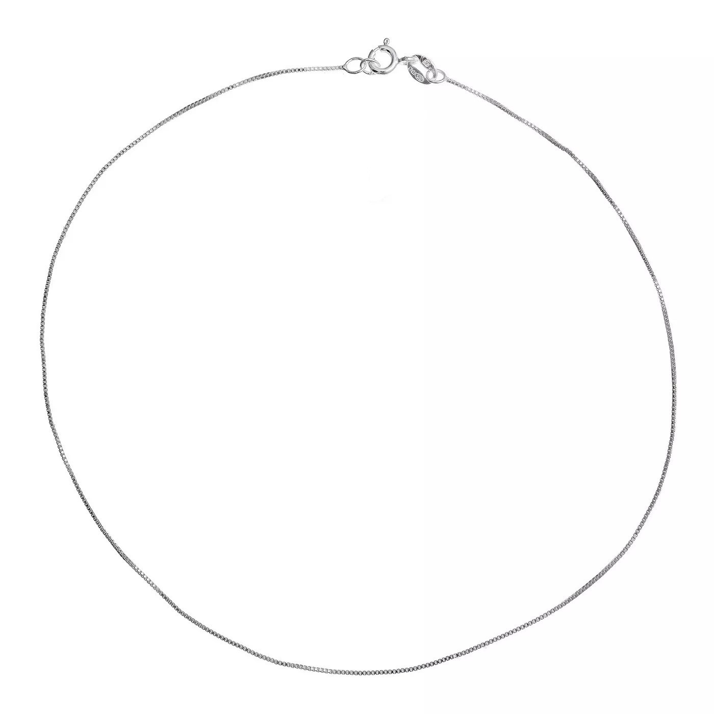 Solid Sterling Silver BOX Chain Necklace 0.8mm Stamped 925 Made In Italy