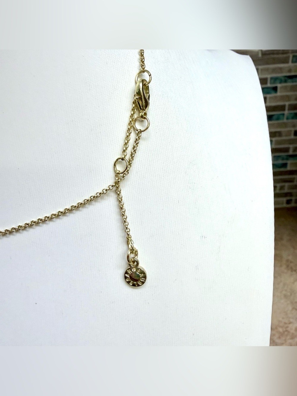 BaubleBar Gold Tone Pavé Crystal & Polished Multi Ring Slider Necklace