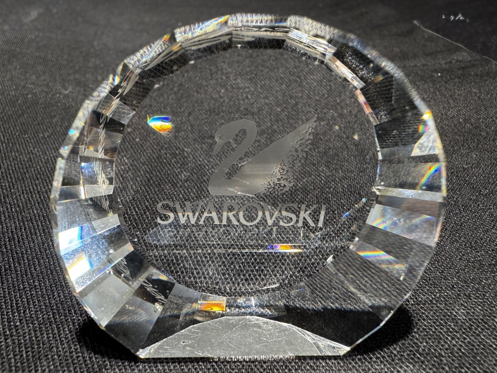 Swarovski Necklace Rhodium Finish With Swan Logo