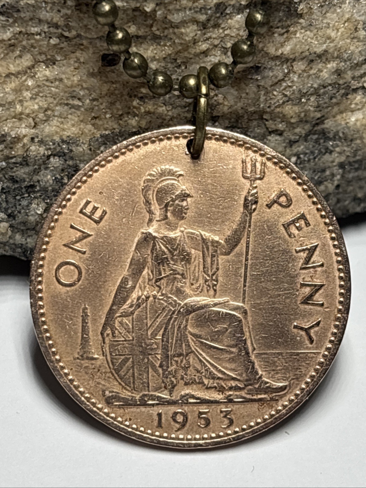 1953 UK United Kingdom Coin Pendant Necklace. Elizabeth II. Great Gift 🎁