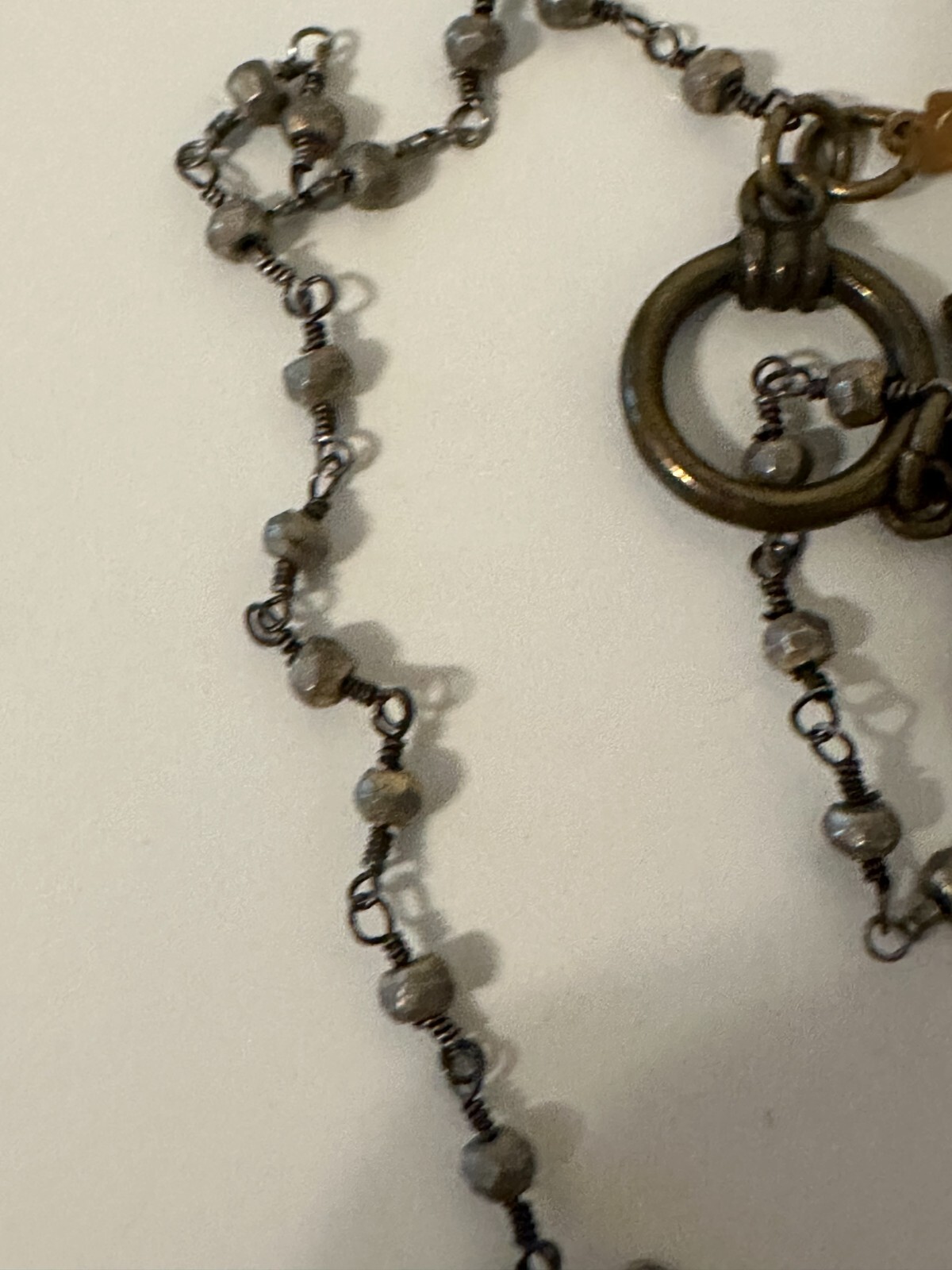 CC Jordan Designs Necklace Crescent Moon pendant Tribal Chain Toggle 16 in