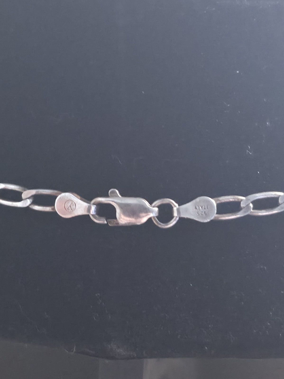 925 Sterling Silver Figaro Chain Necklace, Italy 11.50 Grams (20 Inch)