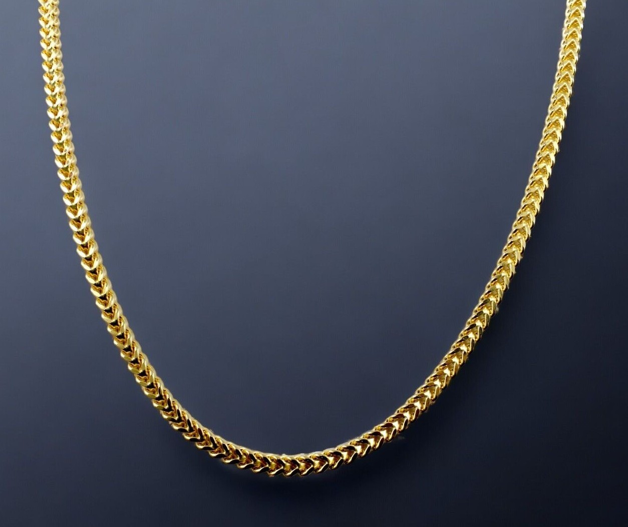 14K Yellow Gold Square Franco Box Necklace Bracelet Chain Real 1mm-8.5mm 7″-30″