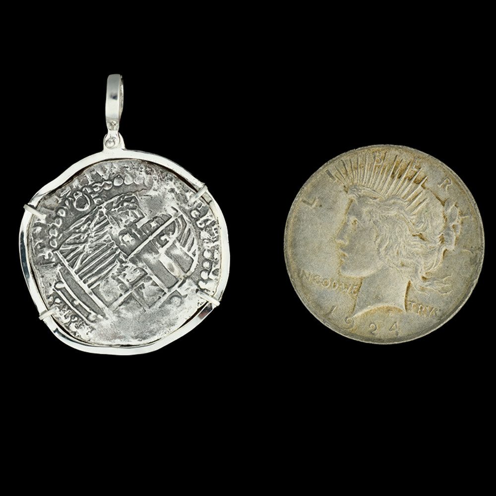 Atocha Jewelry – Extra Large Potosi Silver Coin Pendant w/Polished coin