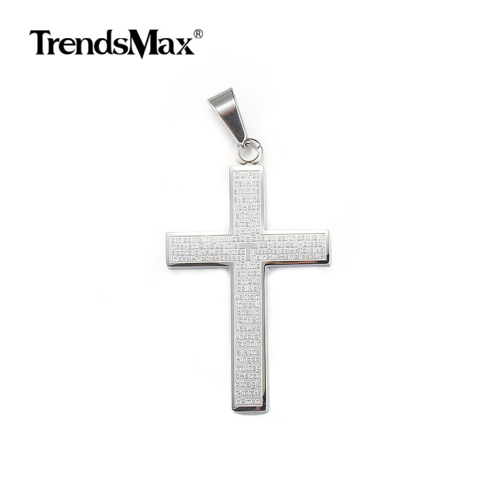 For Men Women Stainless Steel Jesus Christ Cross Pendant Necklace 16-30″ Chain