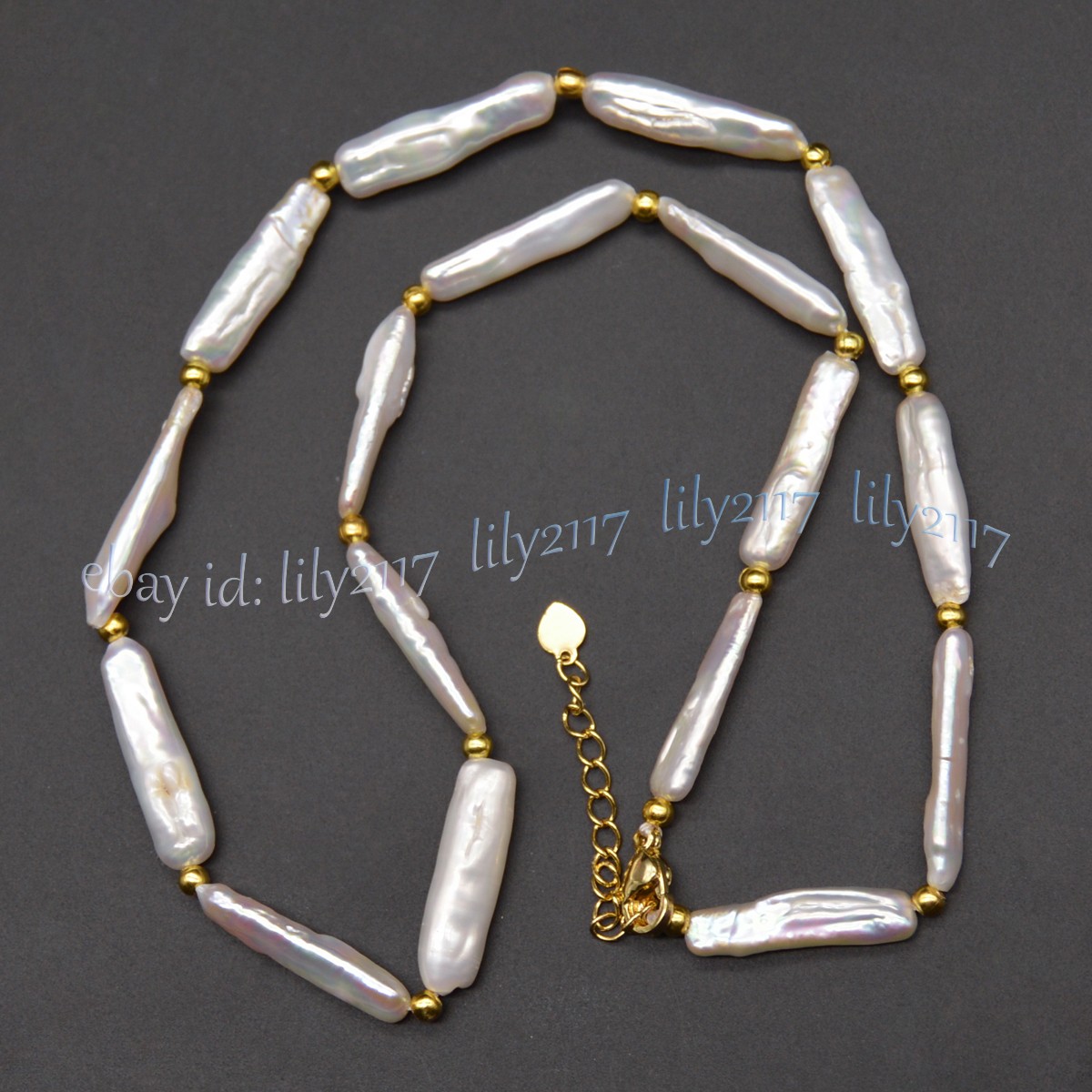 Natural White Freshwater Long Stick Rectangle Pearl Necklace 14-36 inches 5x24mm
