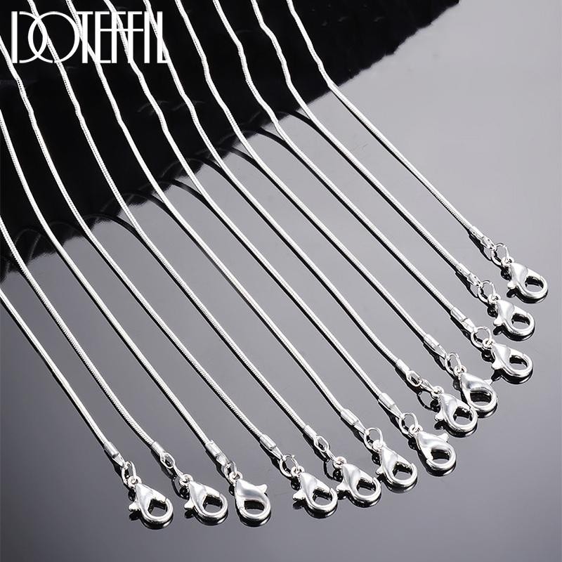 Doteffil 925 Sterling Silver 5/10pcs/lot 16/18/20/22/24/26/28/30 Inch 1.2mm Snak