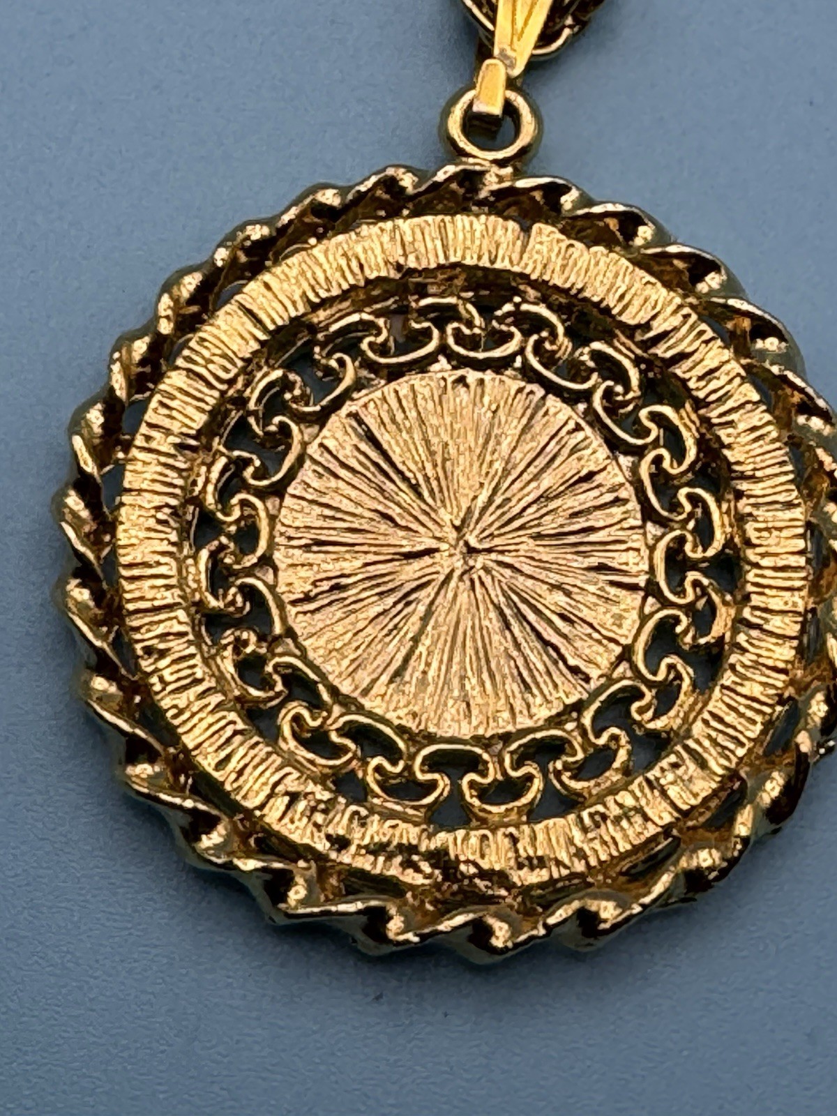 Gold Plated Indian Head Penny Coin 1902 mounted on medallion Necklace