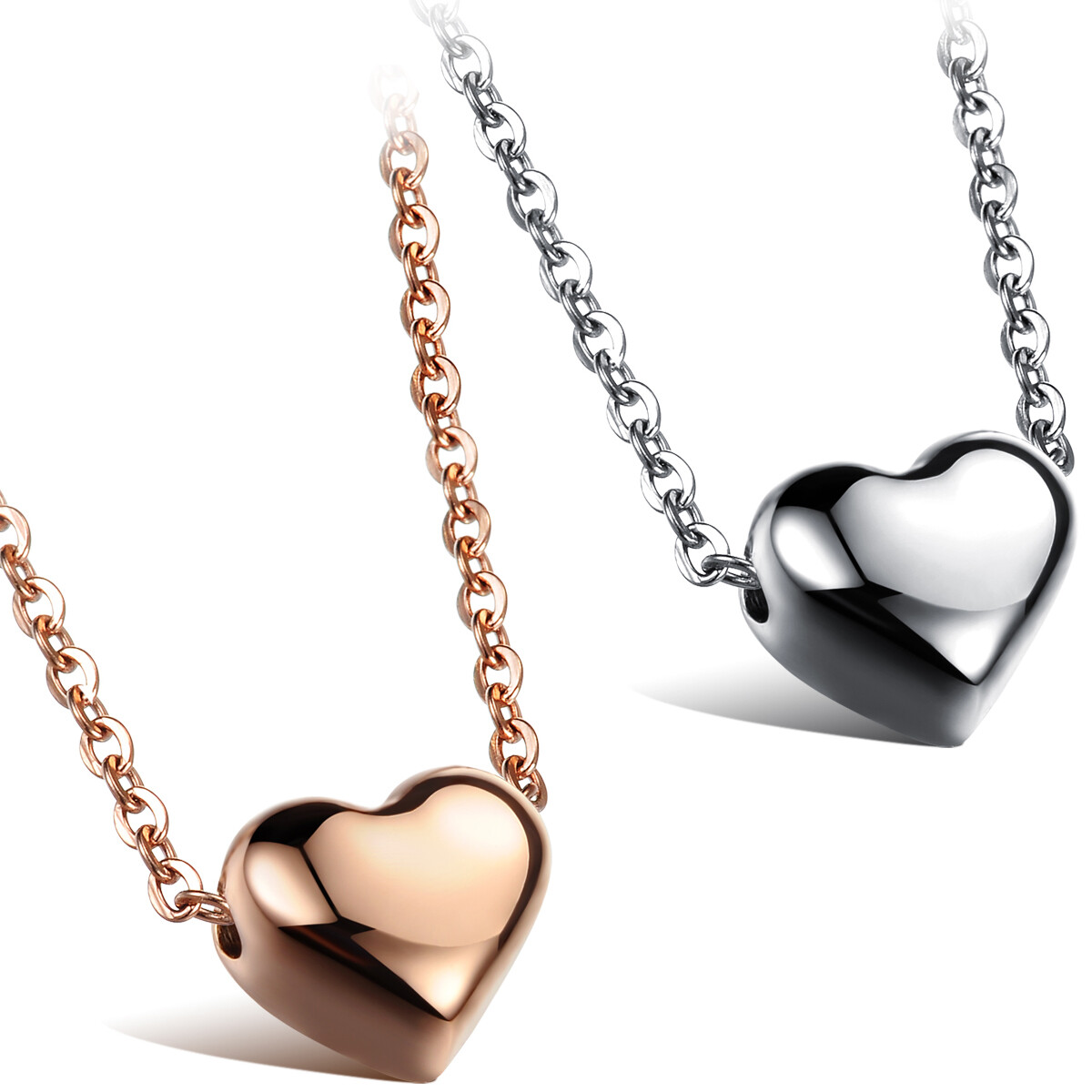 Women’s Girls Stainless Steel Heart Pendant Necklace Chain Valentine’s Day Gift