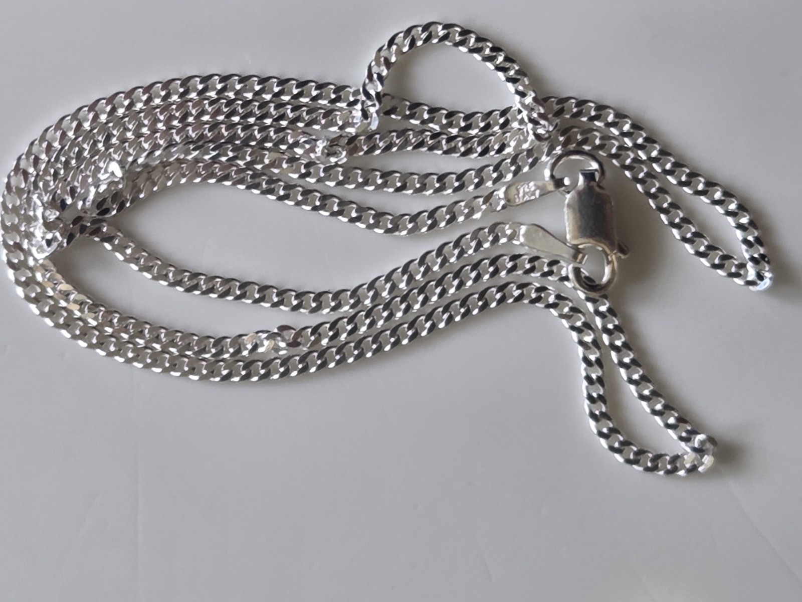 925 Silver 2mm cuban link chain necklace. 22 in. Lobster clasp. Italy sourced.