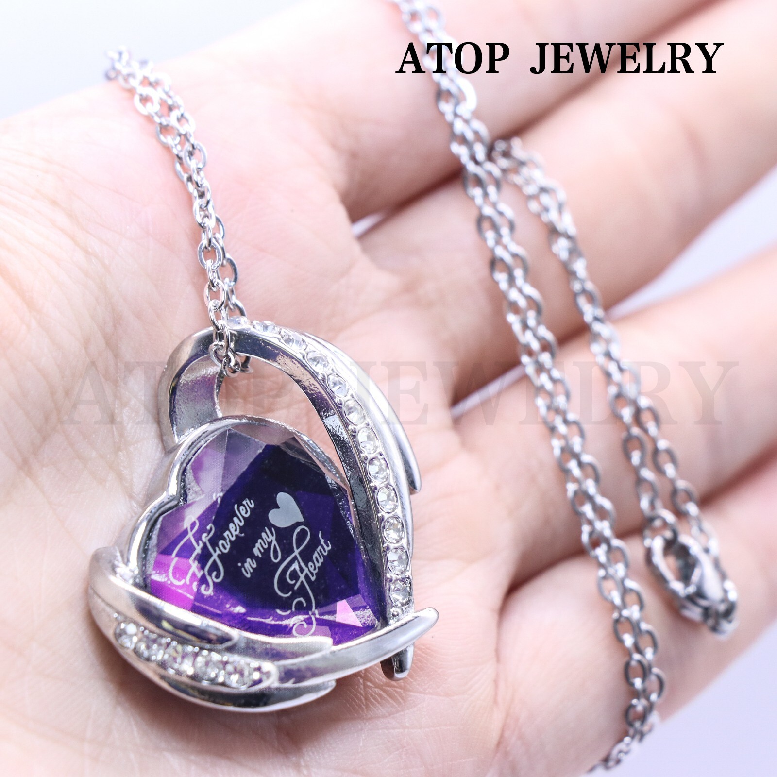 Heart Crystal Urn Necklace For Ashes Cremation Locket Pendant Memorial Jewelry