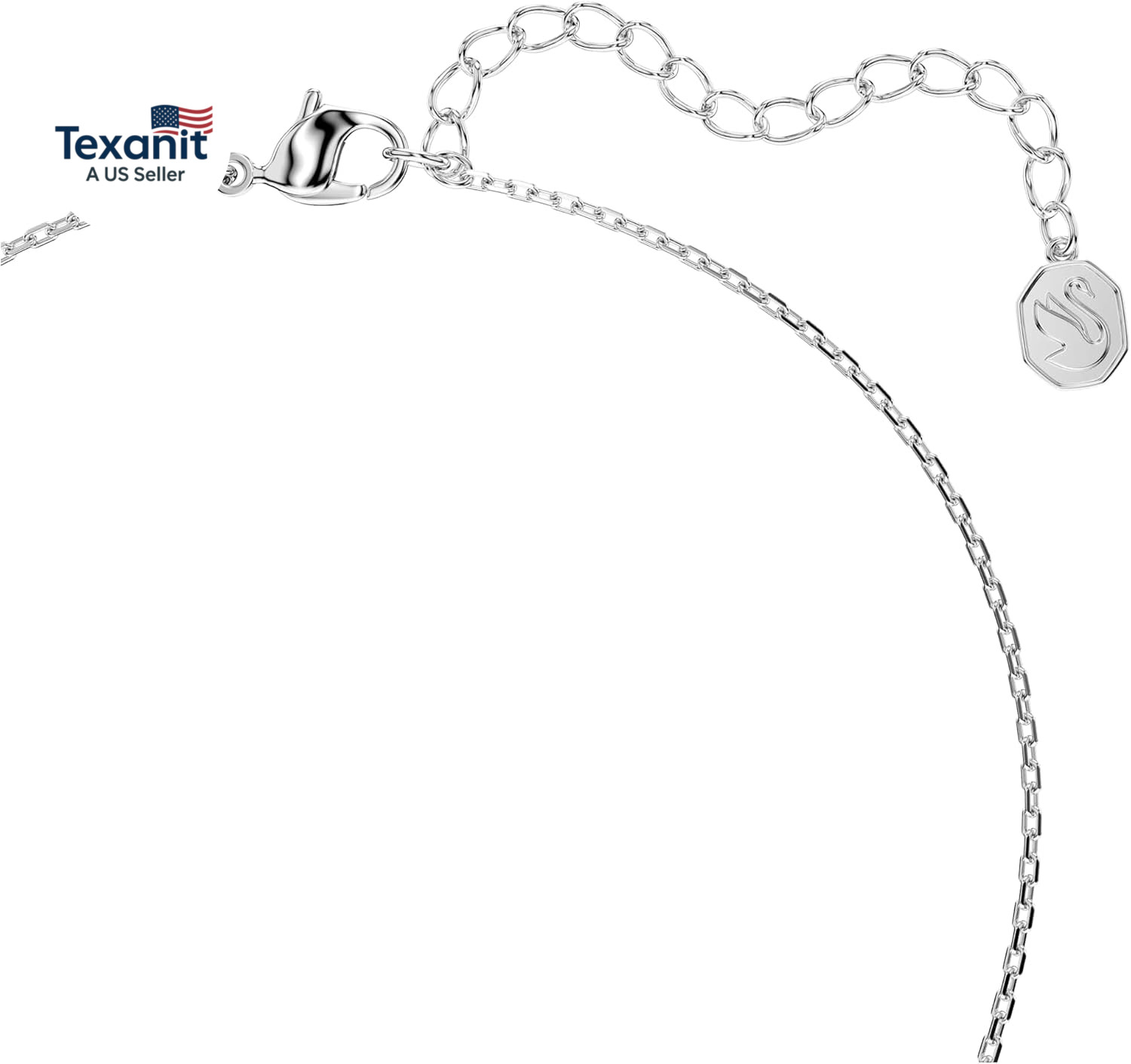 Bella V Pendant, round Cut, Blue, Rhodium Finish