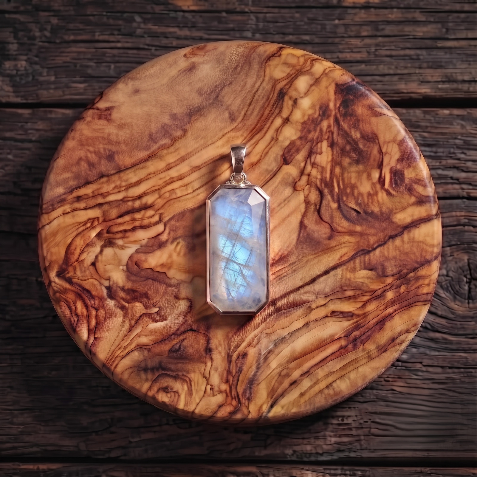 Rainbow Moonstone Mens Pendant Sterling Silver Moonstone Jewelry Birthday Gift