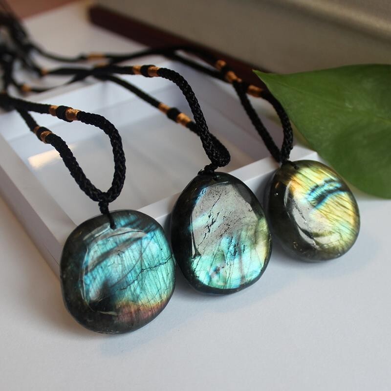 Genuine Real Labradorite Pendant Healing Reiki Chakra Women Men Necklace Gifts