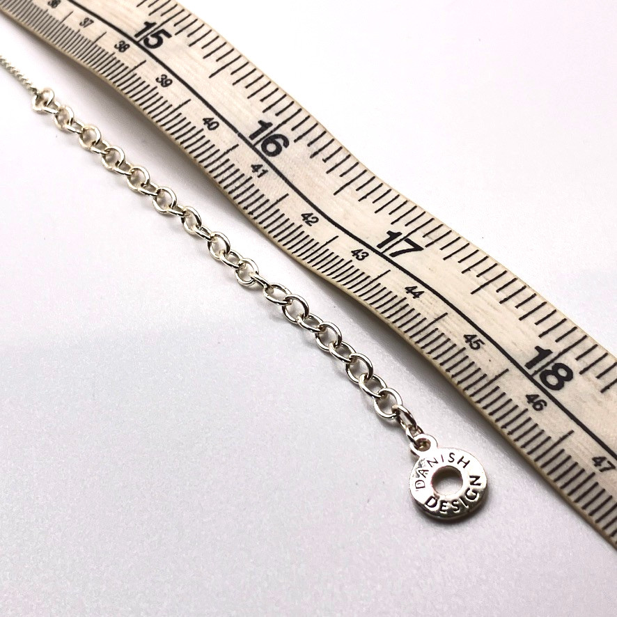 Pilgrim pendant charm necklace silver tone metal 46cm adjustable sparkly Danish