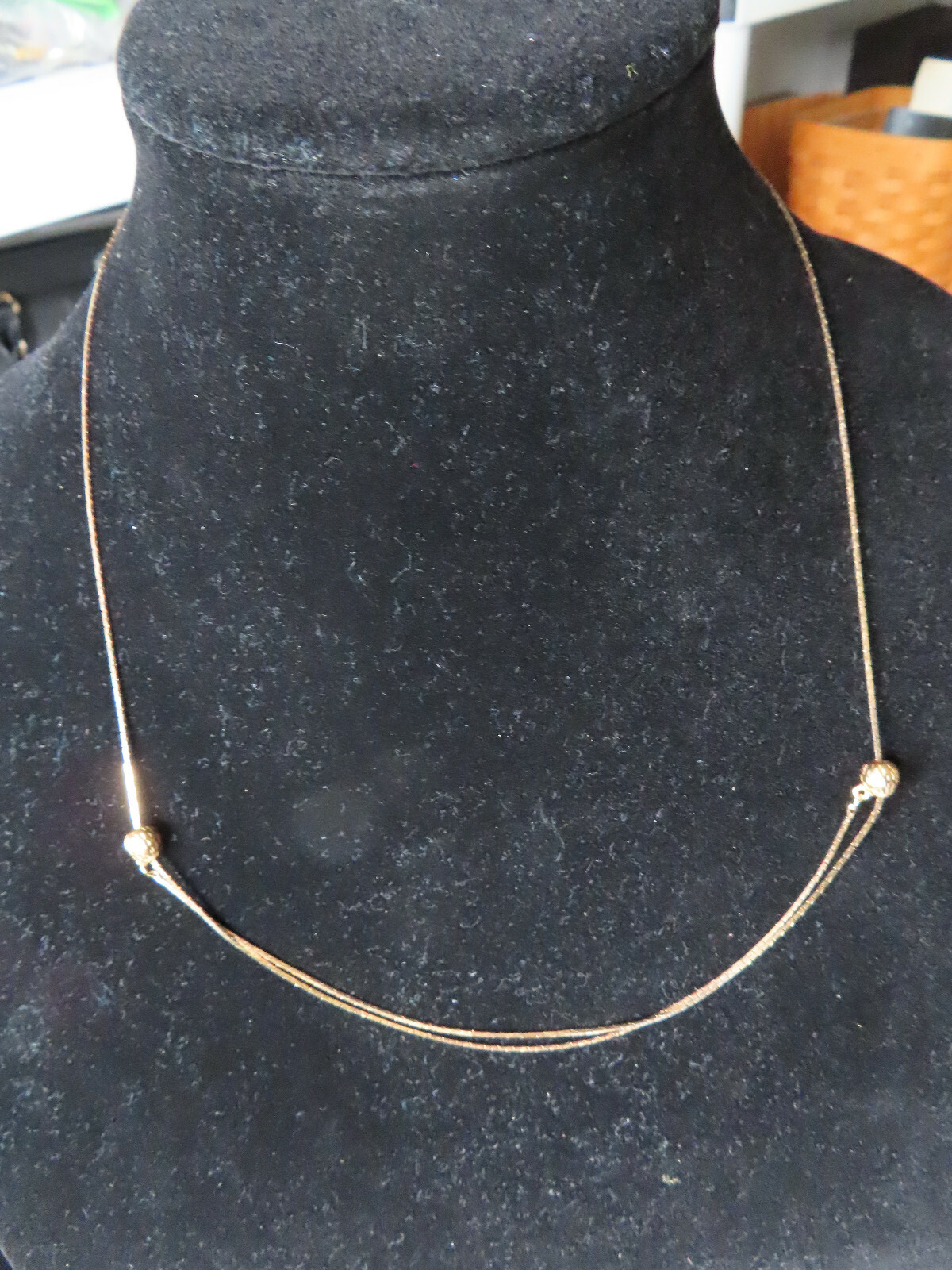 Gold Plated Adjustable Chain Necklace. Nice Gold. NEW & FREE SHIPPING IN USA.