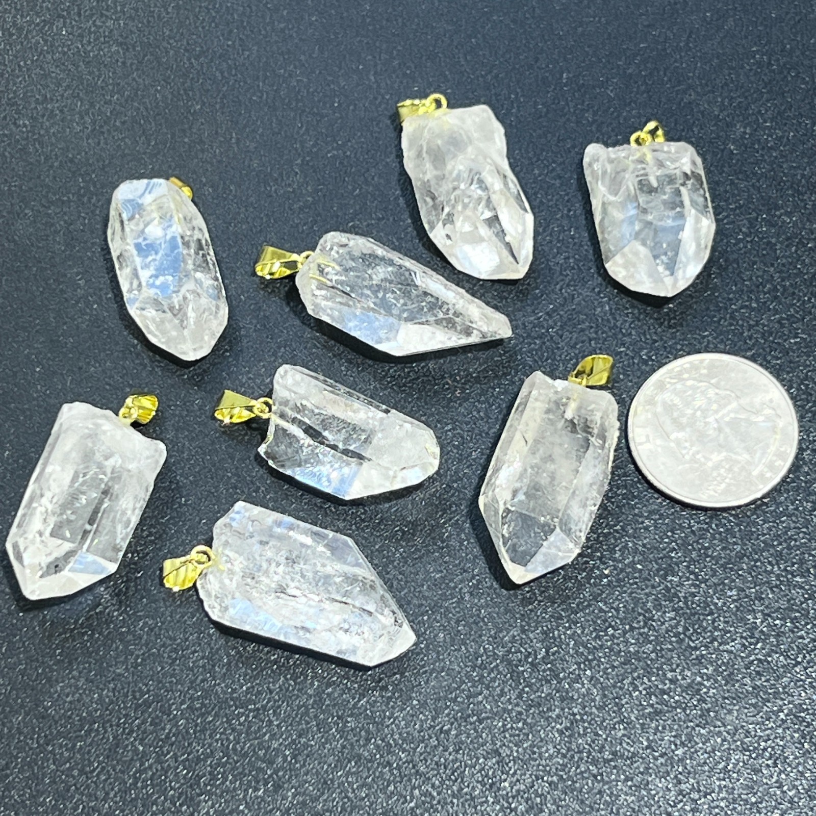 Quartz Necklace Raw Crystal Point Pendant LR20 Healing Crystals And Stones