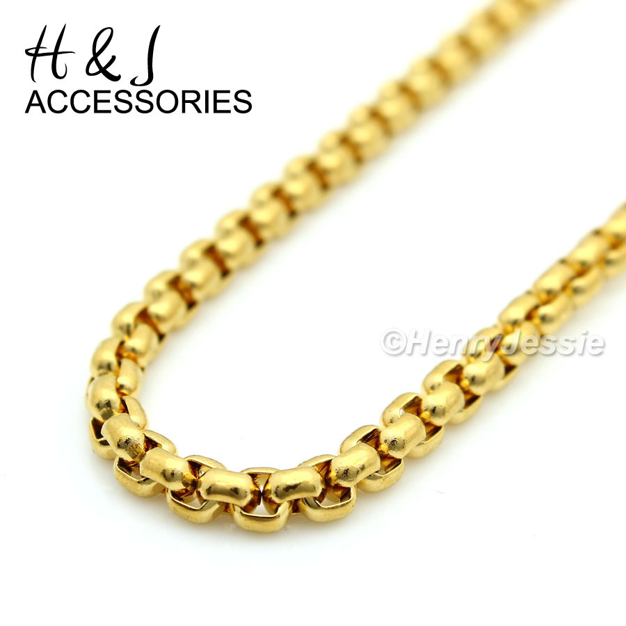 18-36″Stainless Steel 3mm Gold Plated Box Chain Bible Verse Bullet Pendant*G99