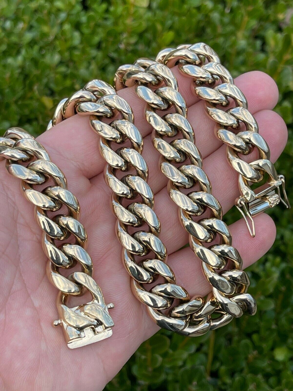 16mm Miami Cuban CHOKER Chain Solid 14k Gold Plated SS Necklace Unisex