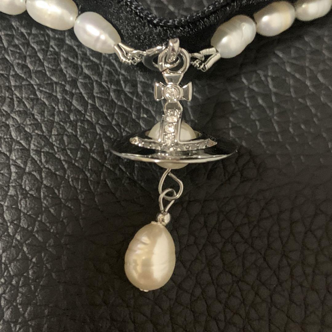Vivienne Westwood Necklace ALEKSA Orb Logo Pearl Choker IN BOX [EJ366