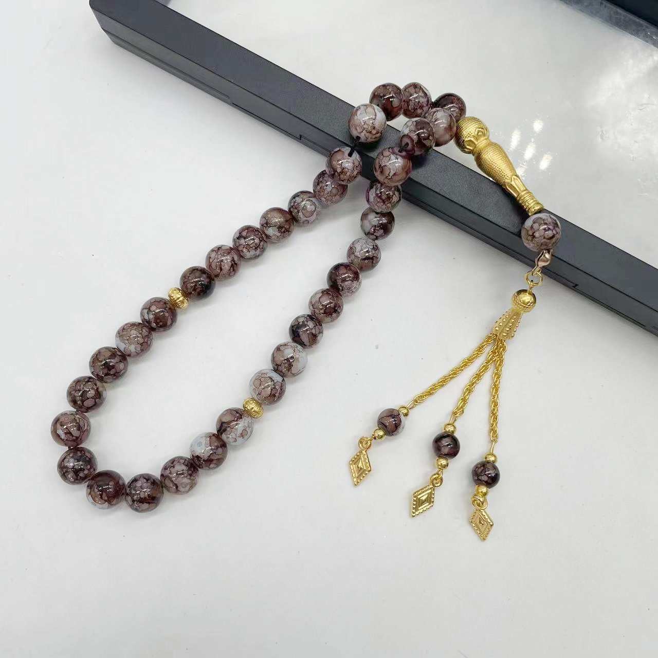 1Pc 10Mm Muslim Rosary Prayer Beads Turkish Glass Rosary Prayer Bracelet Jewelry