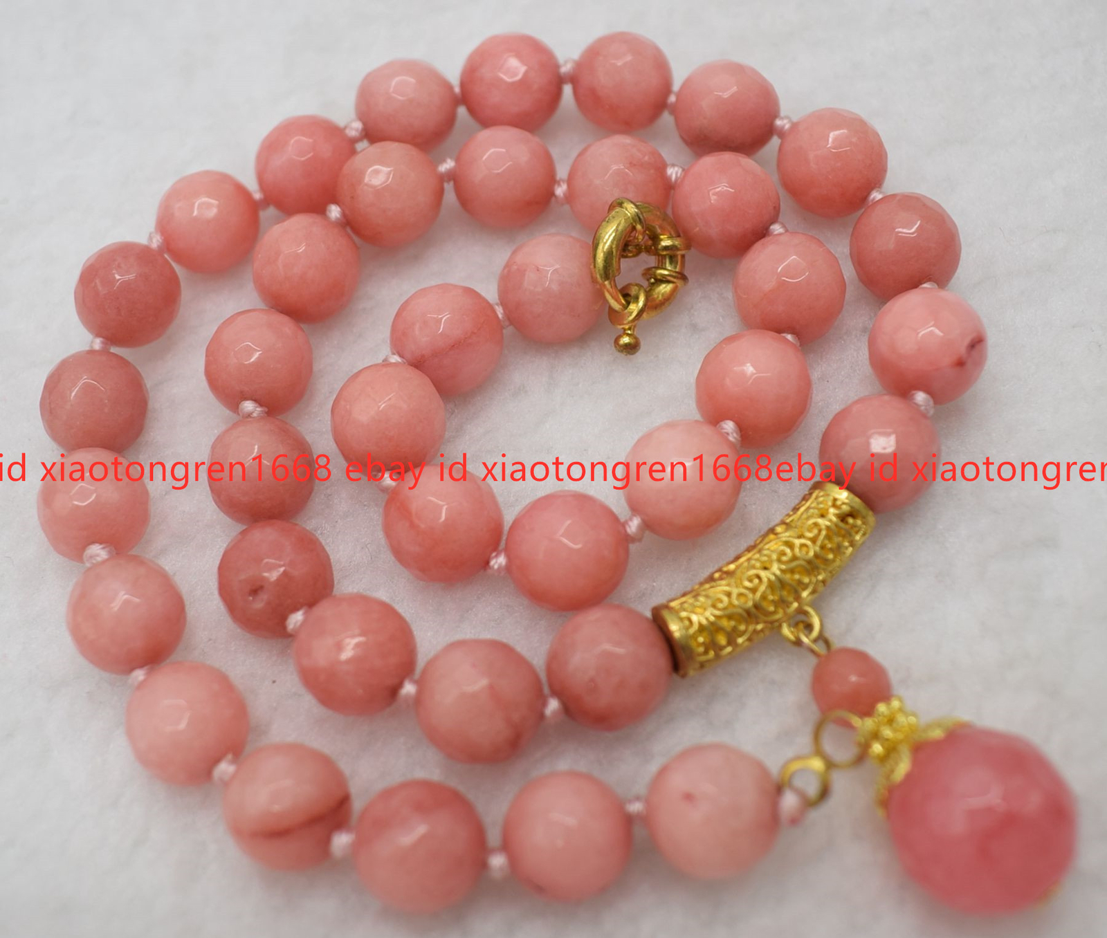 New Pretty Natural Faceted 8mm Pink Rhodochrosite Gems Pendant Necklace 16-24in