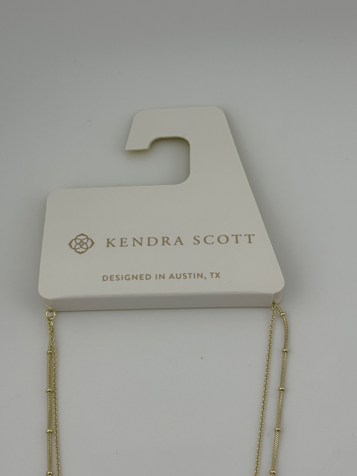 Kendra Scott Serena Multi Strand Gold Tone Necklace Matte Blue Dichroic Glass