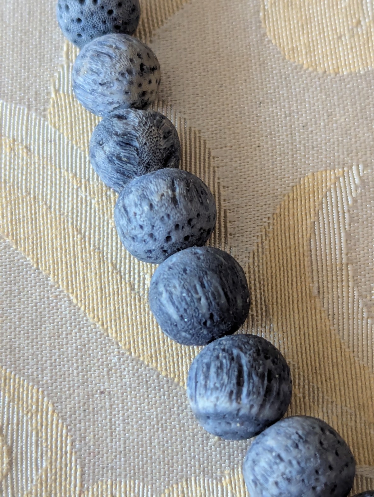 Gray Lava Stone Bead Necklace