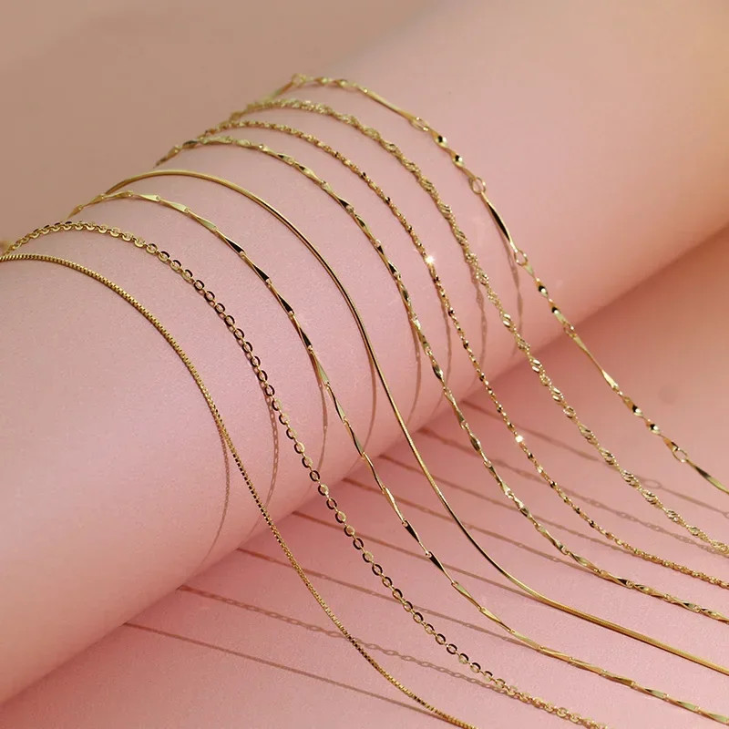 Trustdavis 925 Silver Wavy Mesh Chain Beaded Necklace