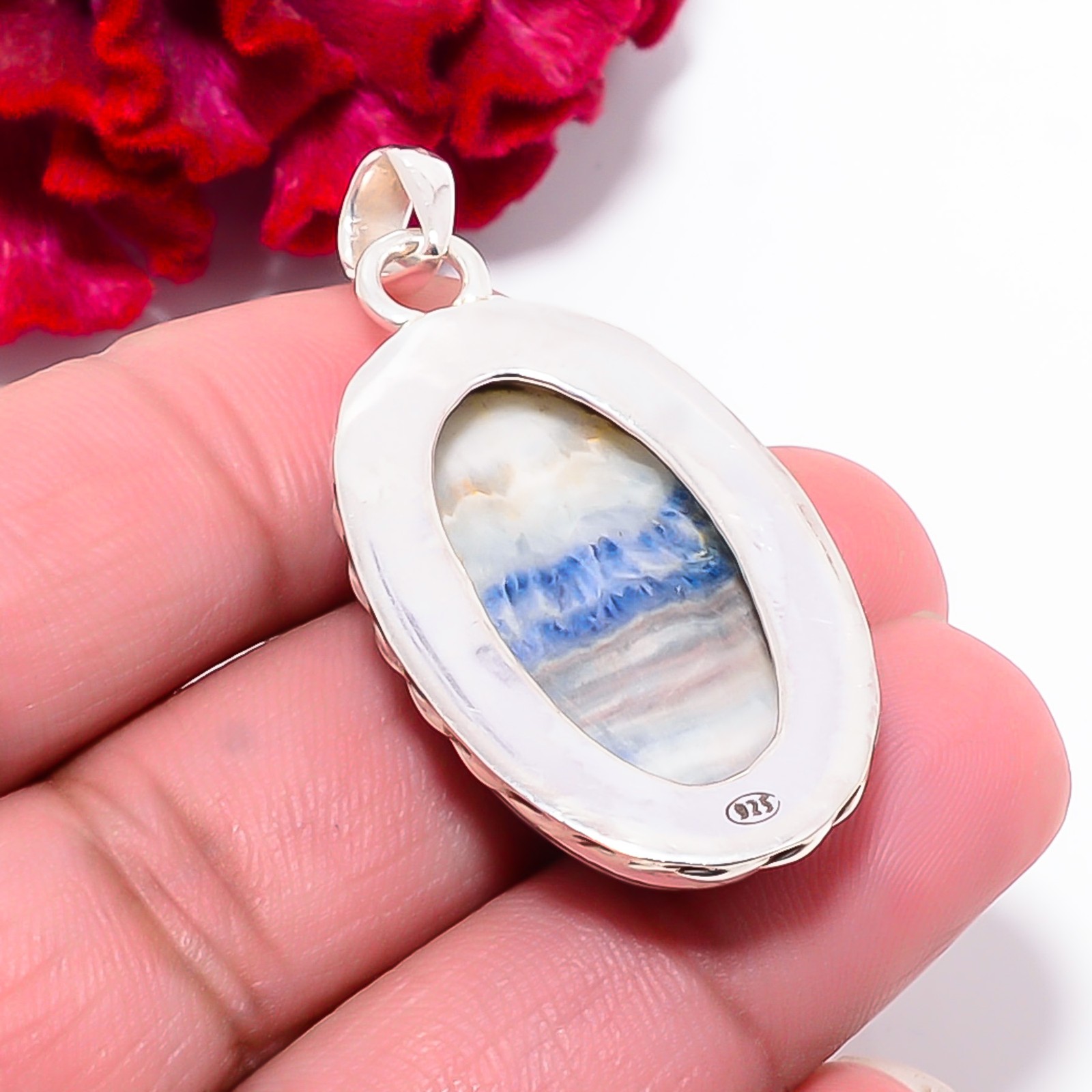 Blue Scheelite – Turkey Gemstone 925 Sterling Silver Pendant 1.95″ P101948