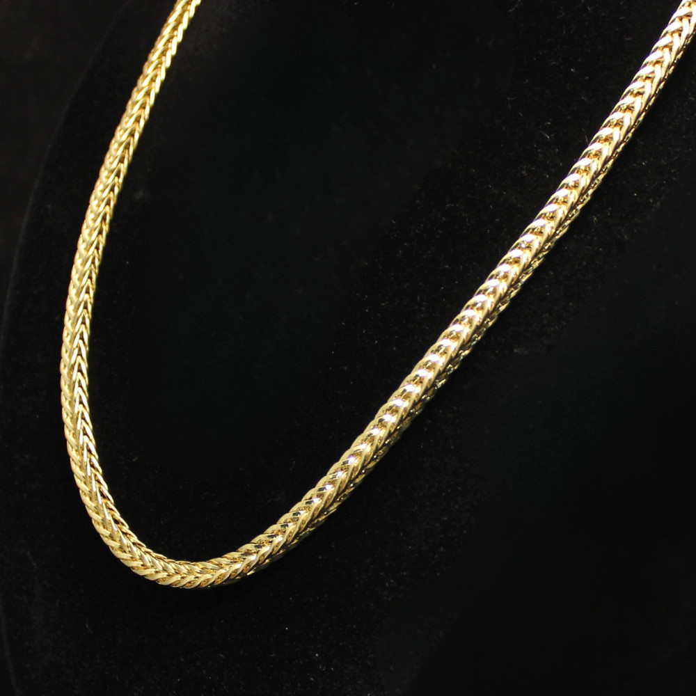 Mens 18″ Franco 4mm 14k Gold Plated Necklace Hip Hop Jewelry High Quality
