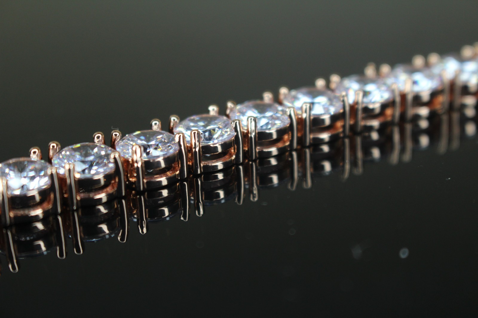 14k STAMPED 8mm MASSIVE XXL Tennis Bracelet 48ct Lab Sim VVS Diamonds ROSE GOLD
