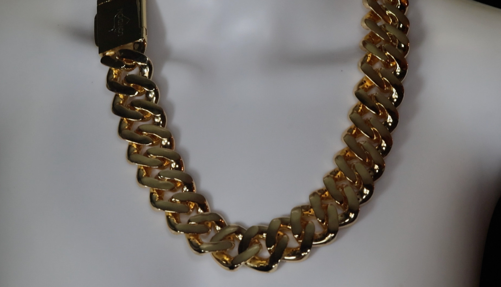 Gold Iced Chain, Gold Cuban Link Chain, Hip Hop Chain, Simulated Diamond Chain