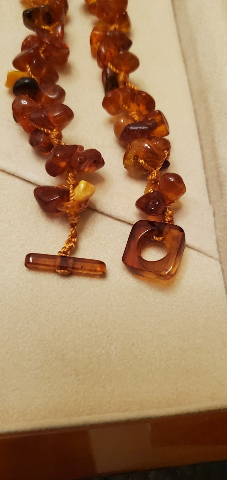 Genuine BALTIC AMBER Golden Honey Knotted Choker Necklace 925 Pierced Earrings