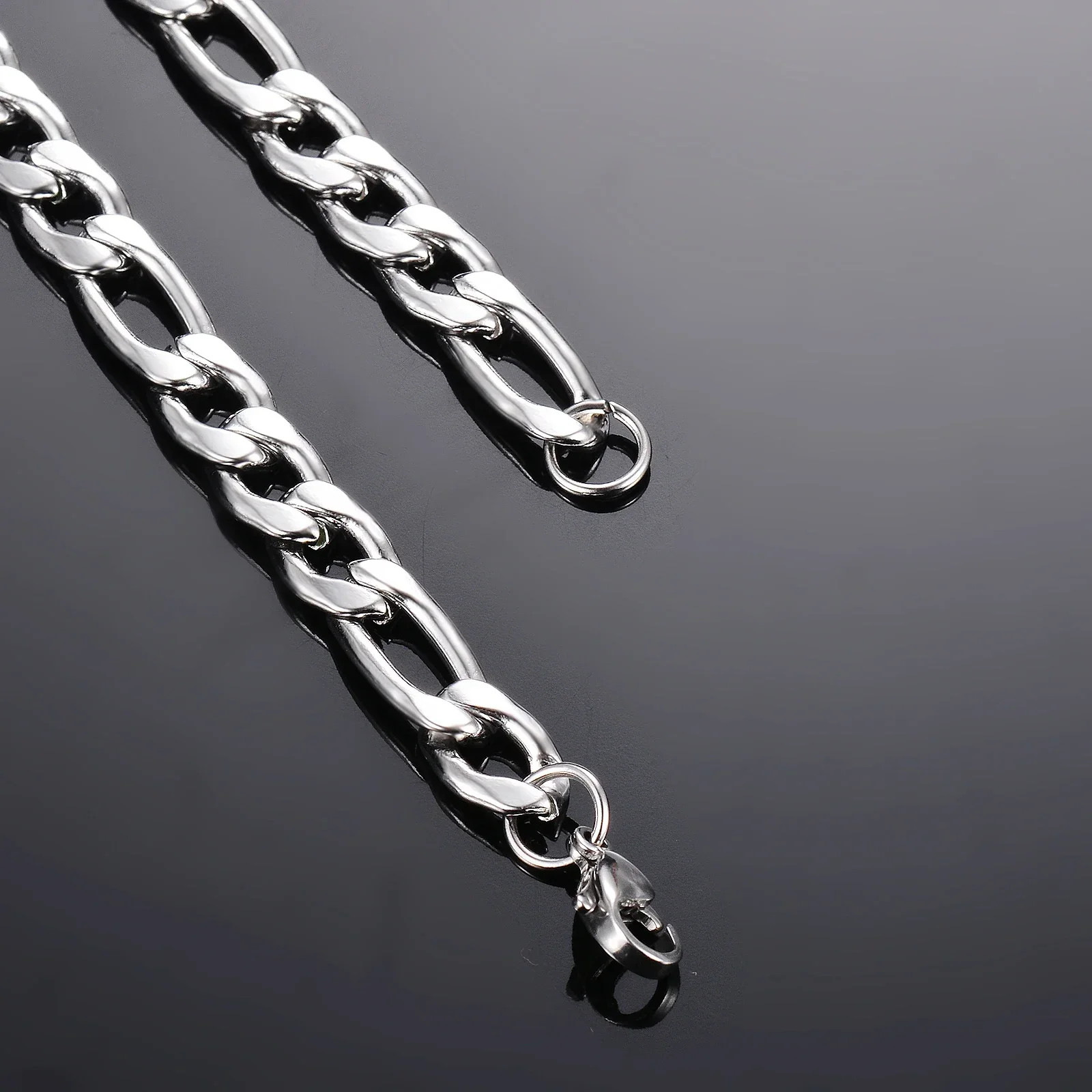 925 Sterling Silver Necklace Figaro Chain 2-12mm 40-75cm Women Jewelry