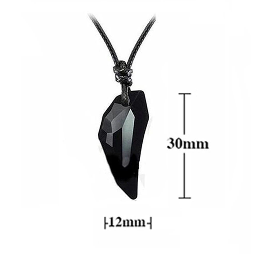 Men’s Fashion Jewelry Black Weaving Rope Wolf Tooth Pendant Necklace 1-335