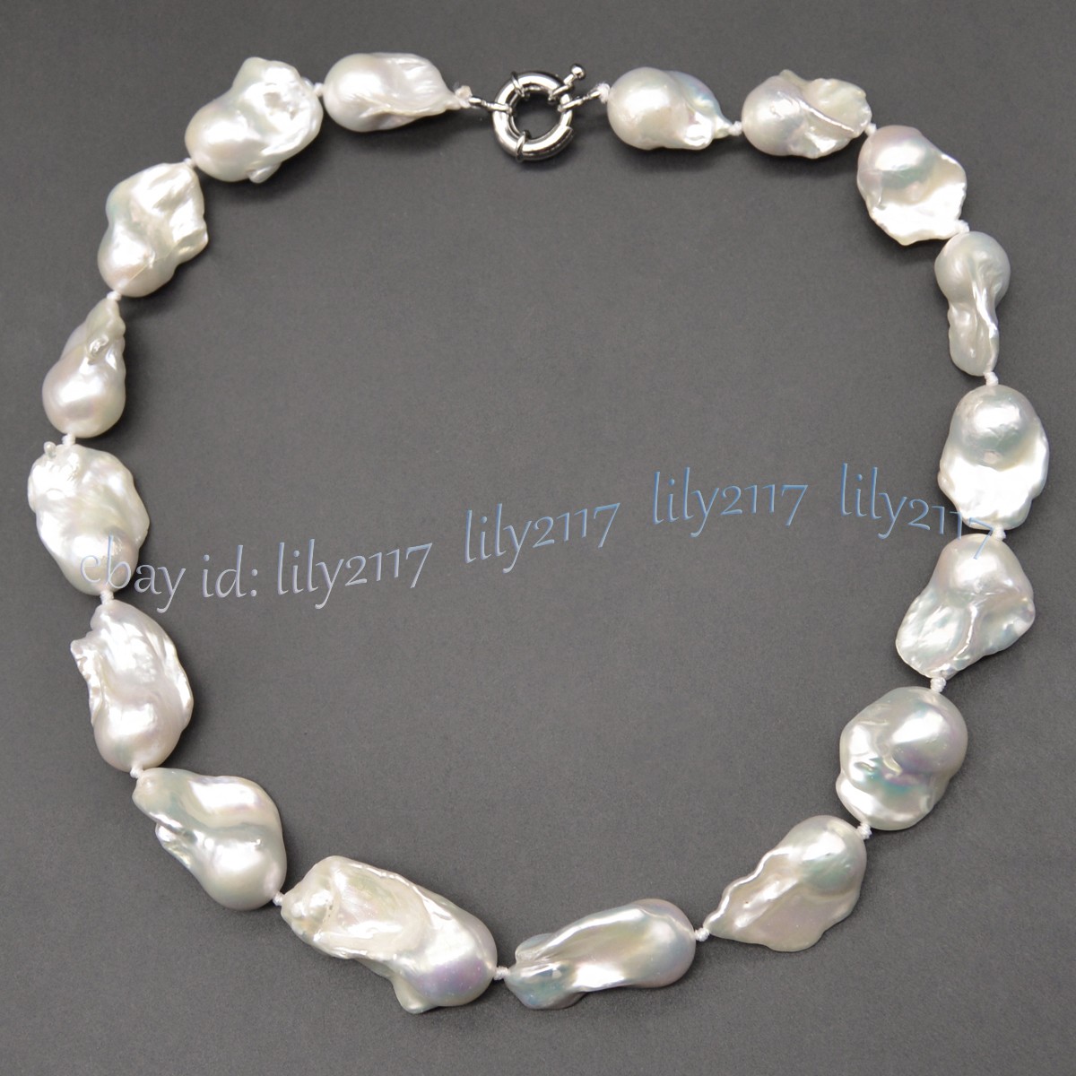 15-23MM Natural White South Sea Baroque Keshi Pearl Necklace Bracelet Earring