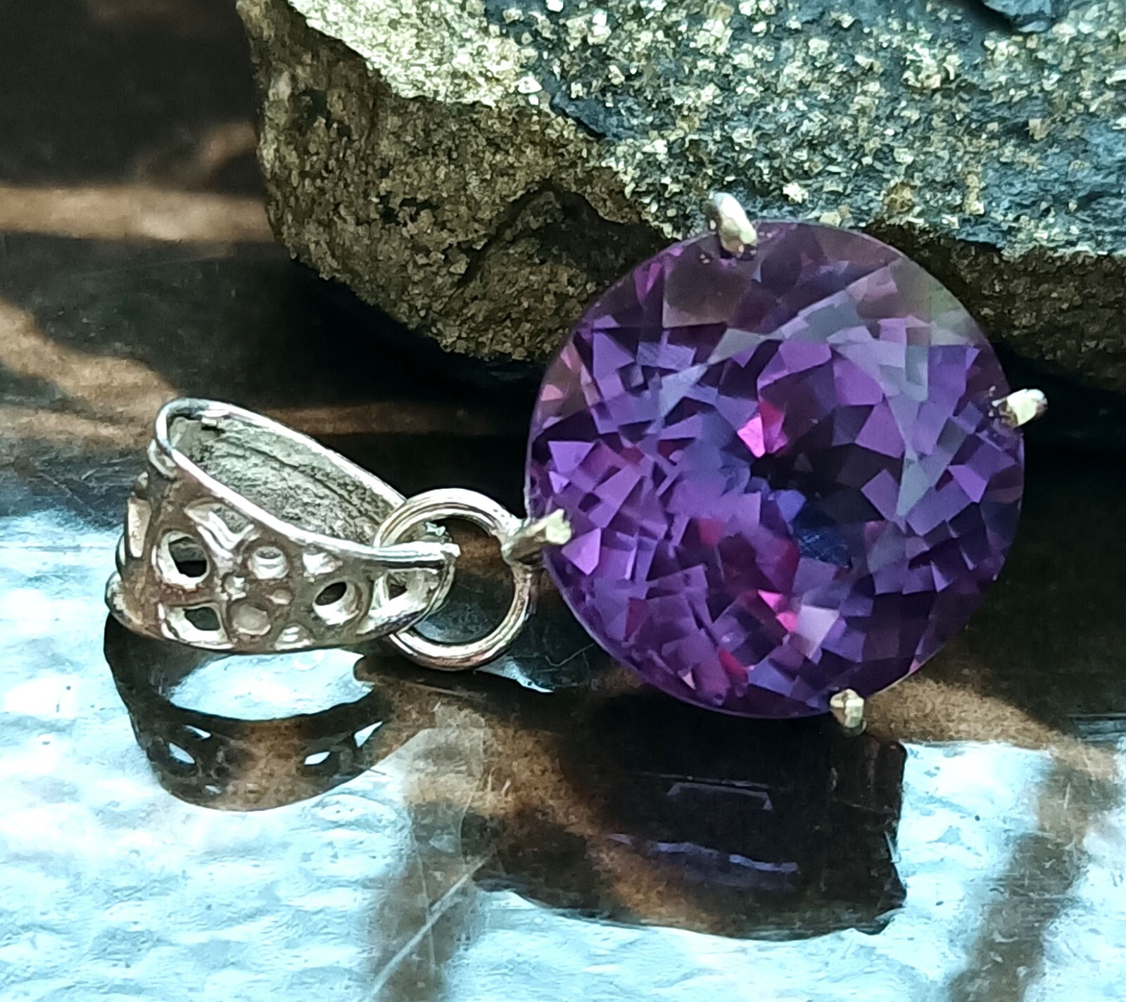 AAA+ Hand-Made Pendant Natural Alexandrite Bi-Color Gems In Solid Silver 42.05Ct