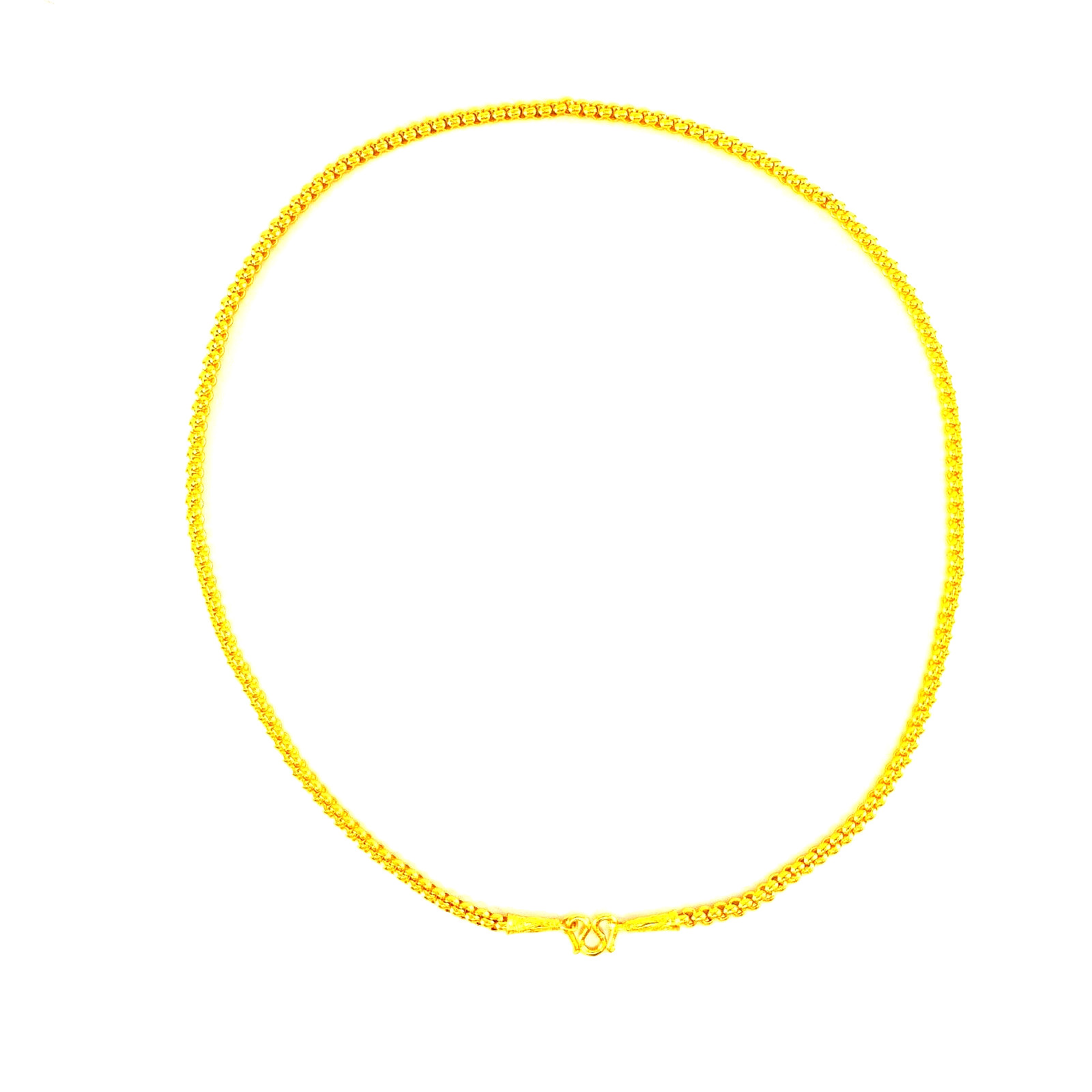 Gold Color Plated Brass Unisex Adult Charm Necklace Fashion Jewelry 24″ 5 MM.