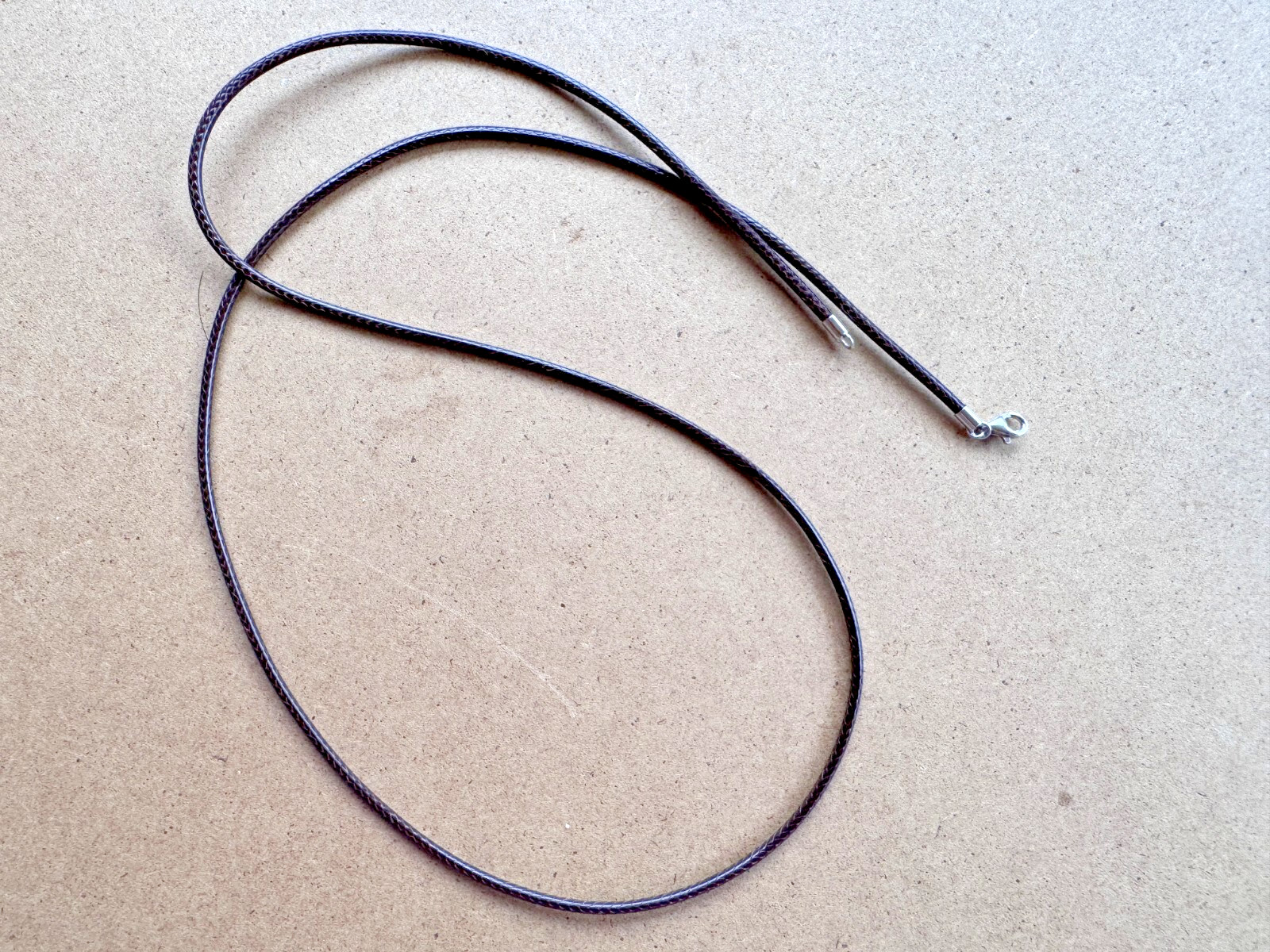 2mm Brown Leather Cord Necklace Sterling Silver with Lobster Clasp 14-32″ Chain
