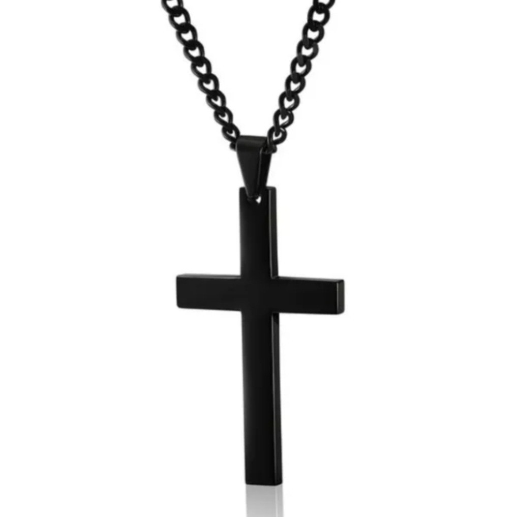 Cross Pendant for Christian Faith Men 2X1 inches, 24 in Chain