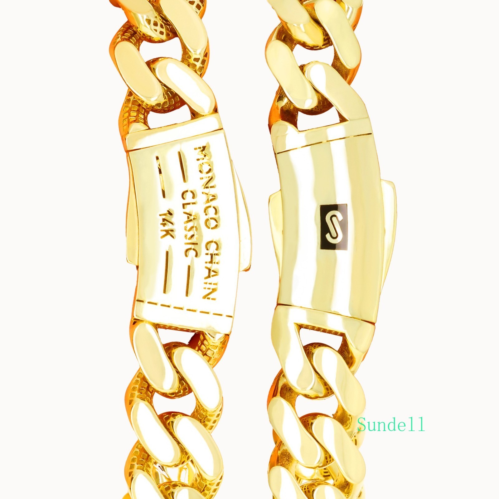14k Yellow Gold Miami Cuban Royal Monaco Chain 5mm-17mm Necklace Bracelet 7″-30″