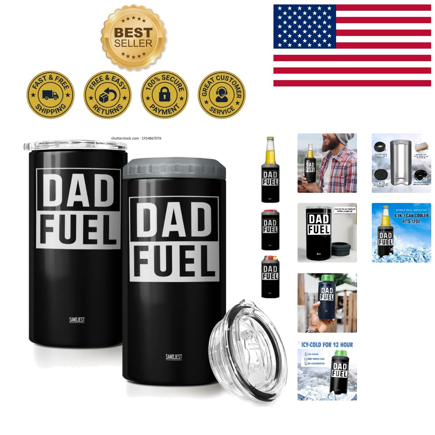 Practical Stainless Steel Cooler Tumbler – 12oz Gift from Daughter or Son