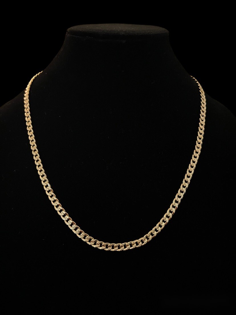 x2 Miami Cuban Link Curb Chain Gold over 316L Stainless Steel 7mm Necklace 24″