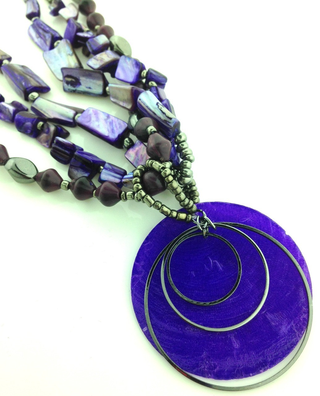 A.N.A Purple Shell Necklace