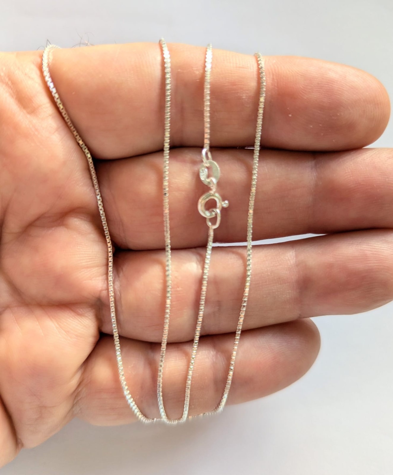 10 pcs Sterling Silver Venetian Type Box Chains 16″ 1mm