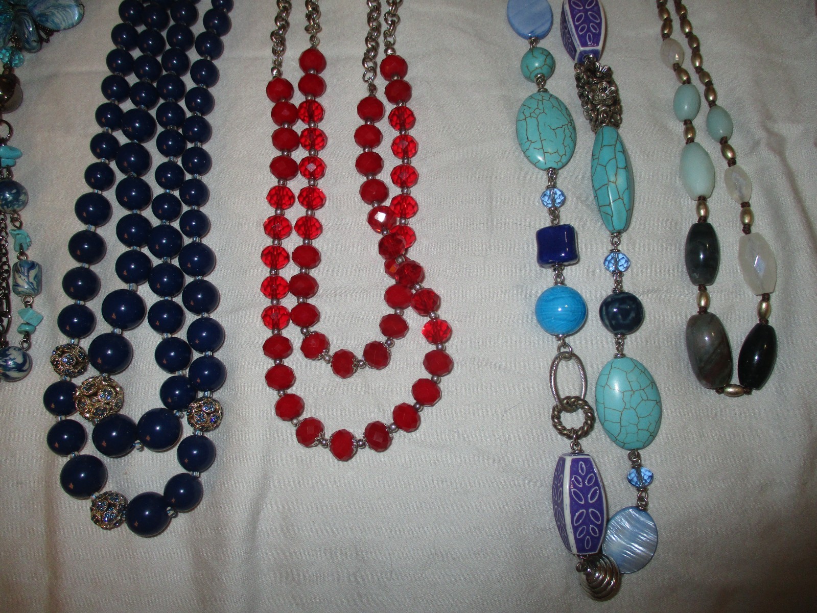 Lot of 6 Necklaces 5 Long 1 Short Various Makers Some Unmarked Nice Quality