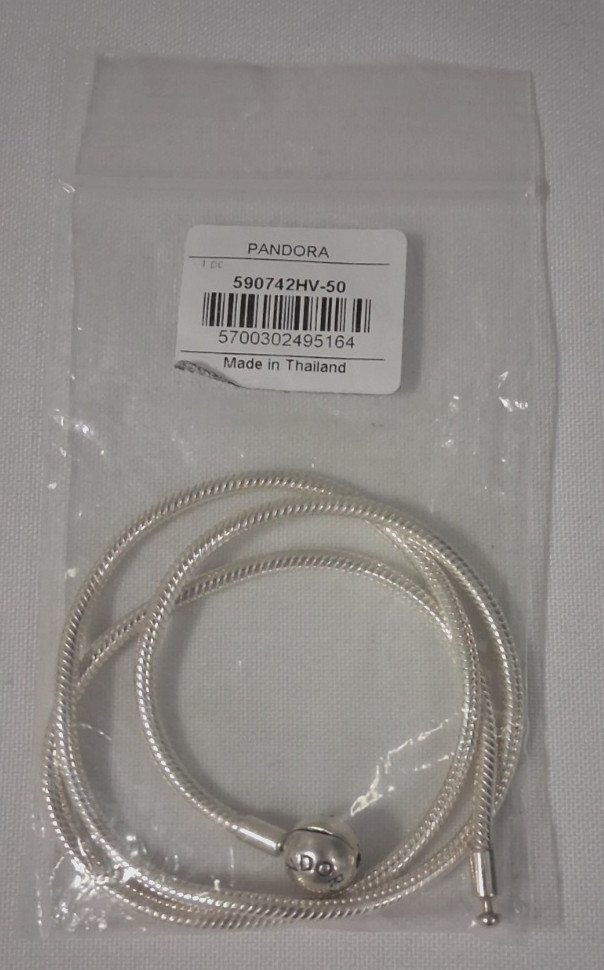 Pandora Moments Sterling Silver Snake Chain Necklace 50 cm (Style 590742HV-50)