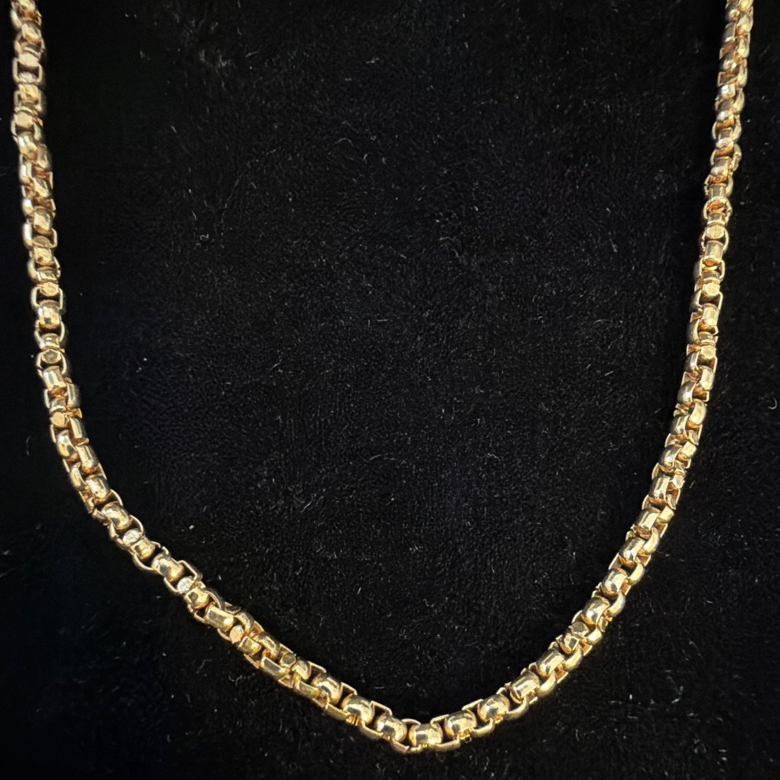 Yellow Gold Tone Rope Chain Necklace, Lobster Clasp, Metal, No Stone