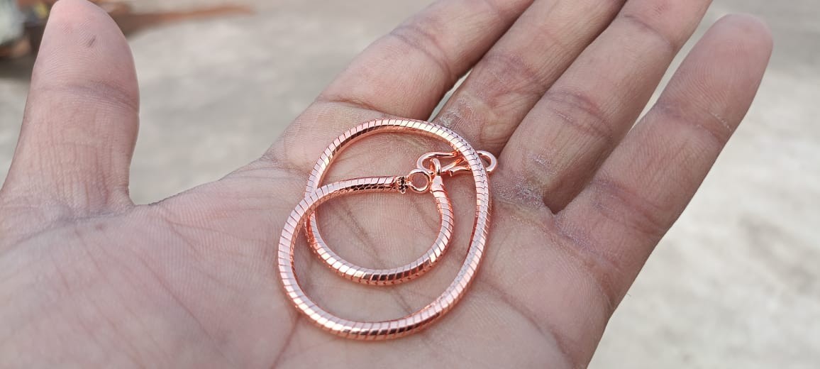 Heavy Snake Chain Link Pure Copper Bracelet 5MM Arthritis Pain Relief Bracelet,